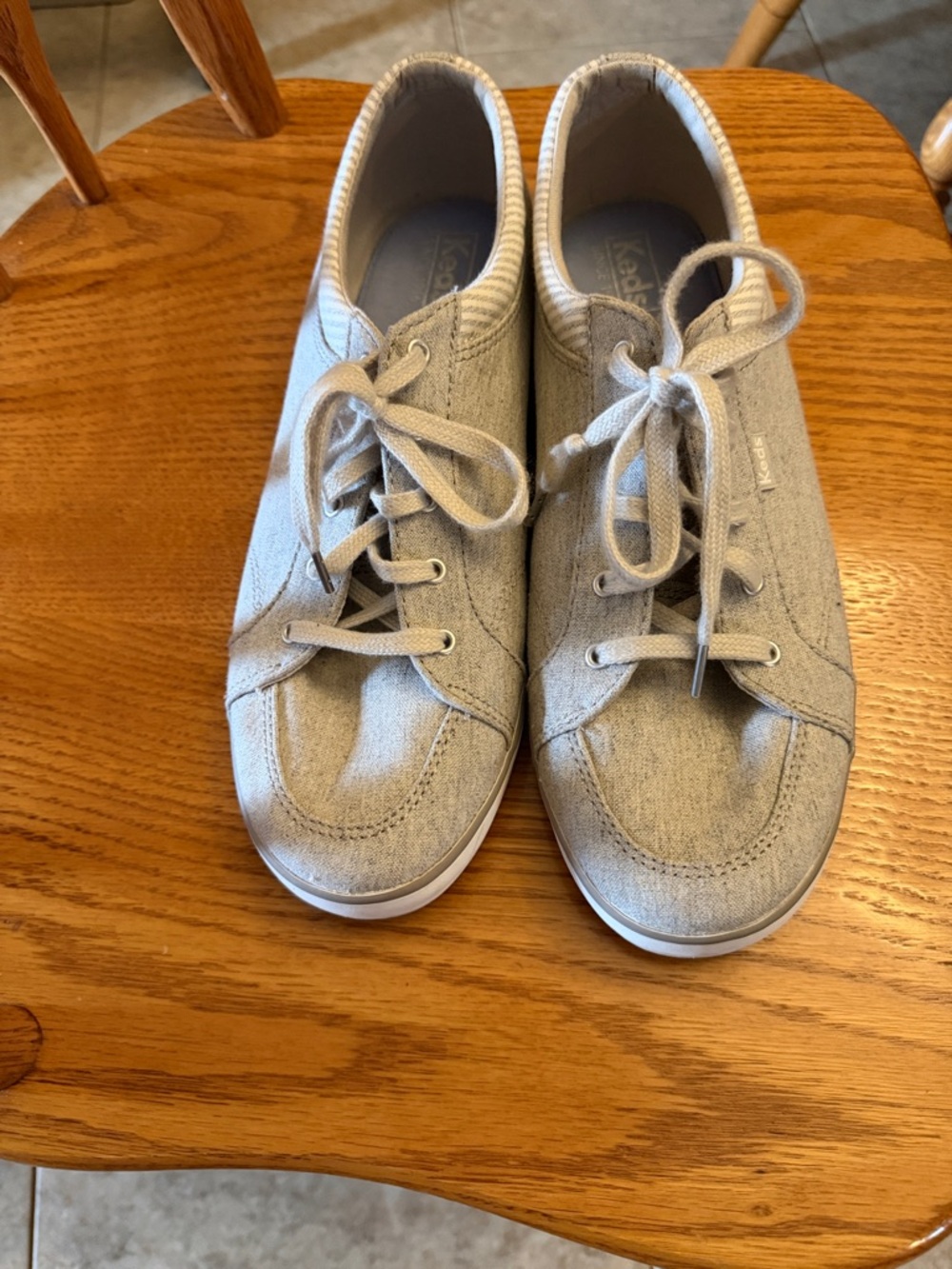 Keds Light Gray Canvas Low-Top Sneakers